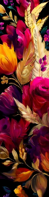 Free flower bookmark featuring floral shapes in a whooshing motion